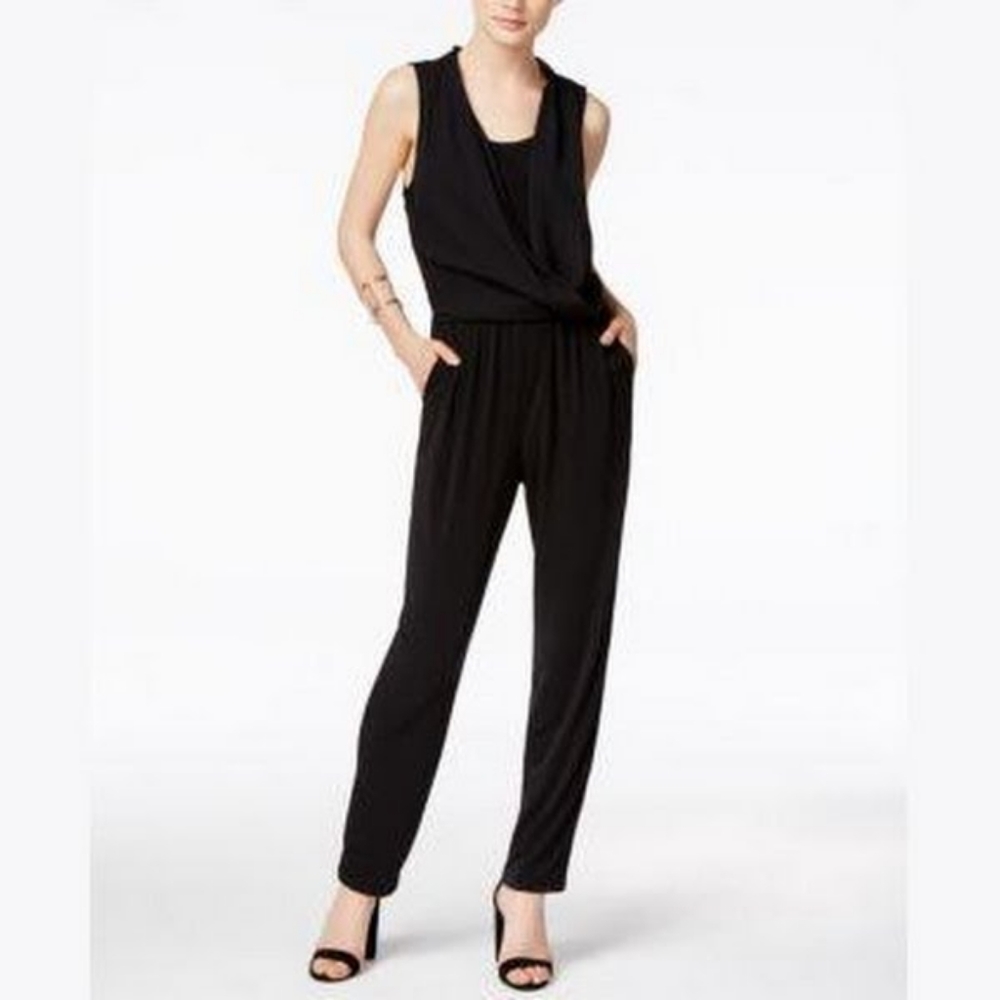 Bar III Sleeveless Draped Jumpsuit